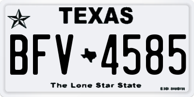 TX license plate BFV4585