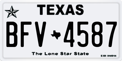 TX license plate BFV4587