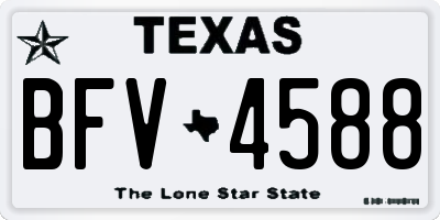 TX license plate BFV4588