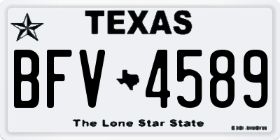 TX license plate BFV4589
