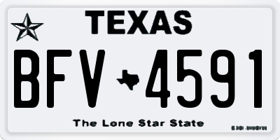 TX license plate BFV4591