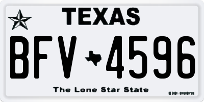 TX license plate BFV4596