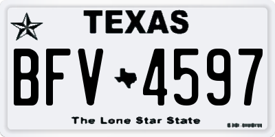 TX license plate BFV4597
