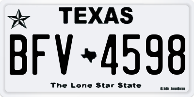TX license plate BFV4598