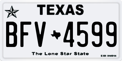 TX license plate BFV4599