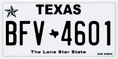 TX license plate BFV4601