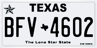 TX license plate BFV4602