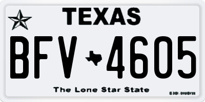 TX license plate BFV4605