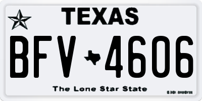 TX license plate BFV4606