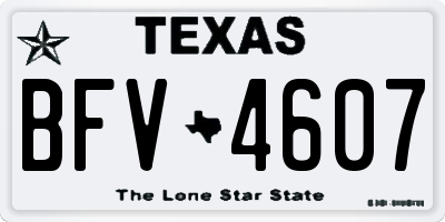TX license plate BFV4607