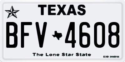 TX license plate BFV4608