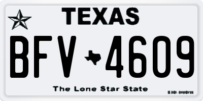TX license plate BFV4609