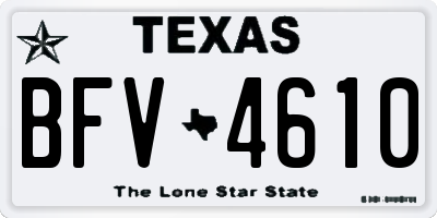 TX license plate BFV4610