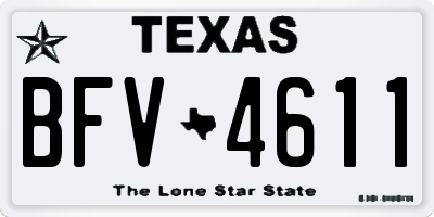 TX license plate BFV4611