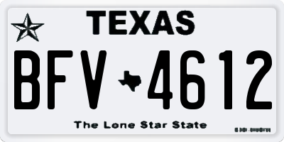 TX license plate BFV4612