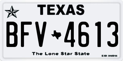 TX license plate BFV4613
