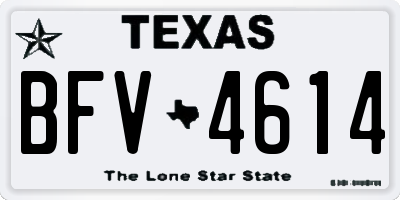 TX license plate BFV4614