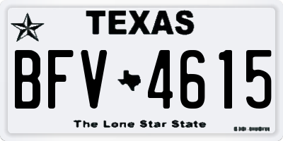 TX license plate BFV4615