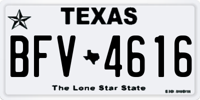 TX license plate BFV4616