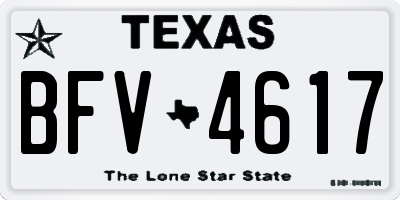 TX license plate BFV4617