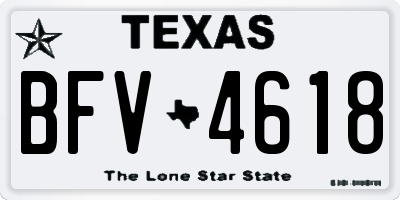 TX license plate BFV4618