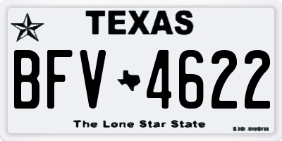 TX license plate BFV4622