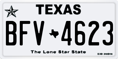 TX license plate BFV4623