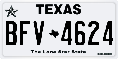TX license plate BFV4624