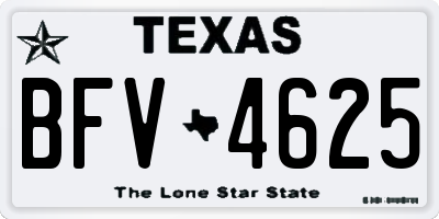 TX license plate BFV4625