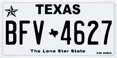 TX license plate BFV4627