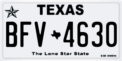 TX license plate BFV4630