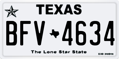 TX license plate BFV4634