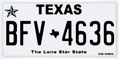 TX license plate BFV4636