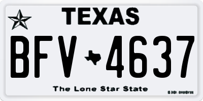 TX license plate BFV4637