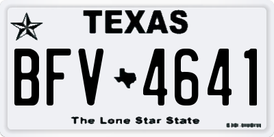 TX license plate BFV4641