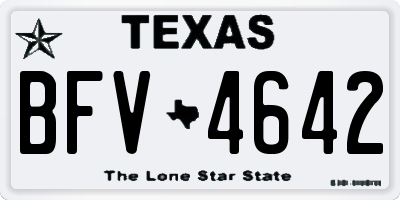 TX license plate BFV4642