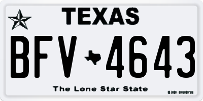 TX license plate BFV4643