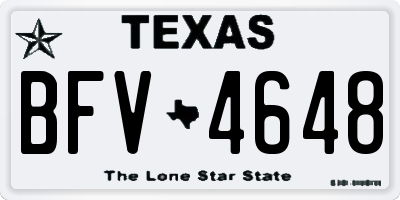 TX license plate BFV4648