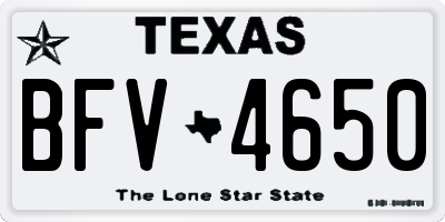 TX license plate BFV4650