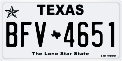 TX license plate BFV4651