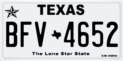 TX license plate BFV4652