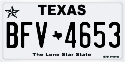 TX license plate BFV4653