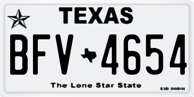 TX license plate BFV4654