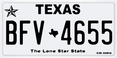TX license plate BFV4655
