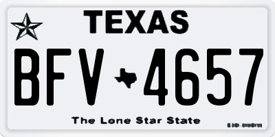 TX license plate BFV4657