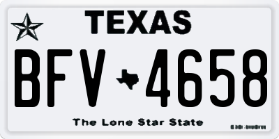 TX license plate BFV4658
