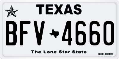 TX license plate BFV4660