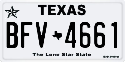 TX license plate BFV4661