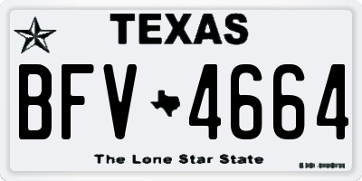 TX license plate BFV4664