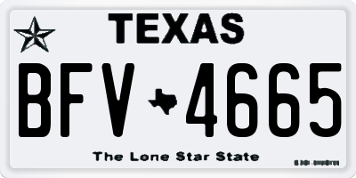 TX license plate BFV4665